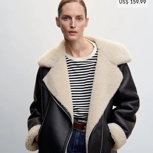 New with tags shearling coat from mango